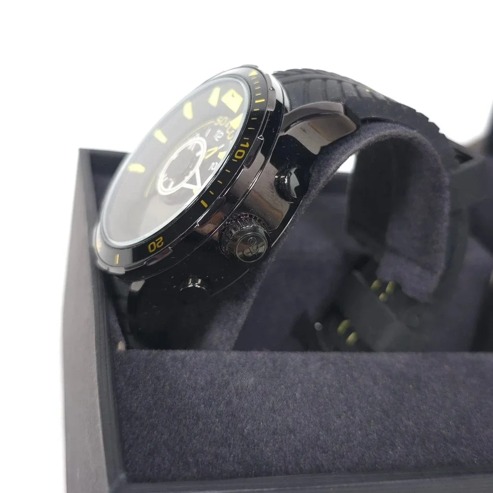 SO & CO NY New Mens Watch Analog Digital Black Yellow Sport 100M Water Resistant